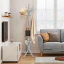 Wood Standing Hat Coat Rack with Umbrella Stand