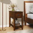 Contemporary Chair Side End Table Compact Table with Drawer Nightstand