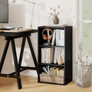 3-Tier Cube Bookcase with Adjustable Shelves for Home Office-Natural