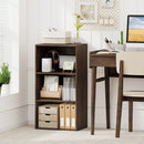 3-Tier Cube Bookcase with Adjustable Shelves for Home Office-Natural
