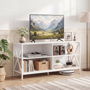 Wooden TV Stand Entertainment for TVs up to 55 Inch with X-Shaped Frame