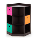 3-Tier Kids Storage Shelf Corner Cabinet with 3 Baskets