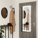Mirrored Jewelry Armoire with Full Length Mirror and 2 Internal LED Lights