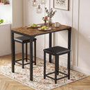 3 Piece Counter Height Dining Set Faux Marble Table