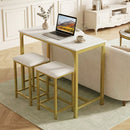 3 Piece Counter Height Dining Set Faux Marble Table