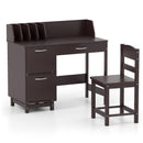 Kids Wooden Writing Furniture Set with Drawer and Storage Cabinet