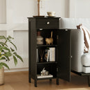 Wooden Storage Free-Standing Floor Cabinet with Drawer and Shelf