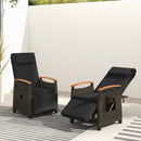 Patio Wicker Recliner Chair with Adjustable Backrest and Footrest