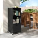Outdoor Storage Cabinet with Drawer and 3 Shelves for Backyard