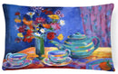 Blue Tea by Wendy Hoile Fabric Decorative Pillow HWH0010PW1216