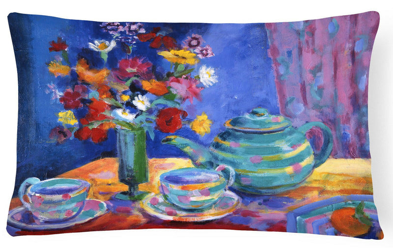 Blue Tea by Wendy Hoile Fabric Decorative Pillow HWH0010PW1216