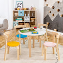 5-Piece Kids Wooden Curved Back Activity Table and Chair Set with