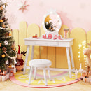 Kids Vanity Set with Lighted Mirror with Adjustable Brightness and Large Drawer