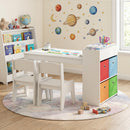 Kids Art Table and Chairs Set with 2 Chairs and Paper Roll
