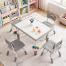 Kids Table and 4 Chairs Set with Adjustable Height