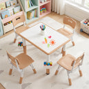 Kids Table and 4 Chairs Set with Adjustable Height