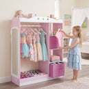 Kids Dress Up Storage with Full Length Mirror - Pink