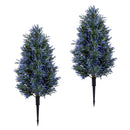 2 Pack 3.3 ft Artificial Lavender Topiary Trees with Ground Spikes for Indoor Outdoor by LJGDeals