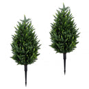 2 Pack 3 ft Artificial Cypress Topiary Trees with Ground Spikes for Indoor Outdoor by LJGDeals