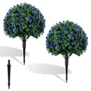 2 Pack Artificial Camellia Boxwood Topiary Ball Trees 27.5 Inches Faux Floral Shrubs by LJGDeals