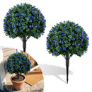 2 Pack Artificial Camellia Boxwood Topiary Ball Trees 27.5 Inches Faux Floral Shrubs by LJGDeals