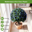 2 Pack Artificial Camellia Boxwood Topiary Ball Trees 27.5 Inches Faux Floral Shrubs by DirectDeals