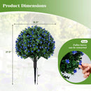 2 Pack Artificial Camellia Boxwood Topiary Ball Trees 27.5 Inches Faux Floral Shrubs by DirectDeals