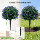 2 Pack Artificial Lavender Boxwood Topiary Ball Trees with Ground Spikes by DirectDeals