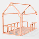 Twin Size Montessori House Bed for Kids with Fence by Goodevas