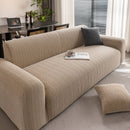 Modern Textured Stretch Sofa Cover, Plush Fleece Sofa Slipcover with 3D Stripe Texture by Slipcover KAS™