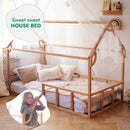 Twin Size Montessori House Bed for Kids with Fence by Goodevas