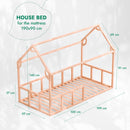Twin Size Montessori House Bed for Kids with Fence by Goodevas