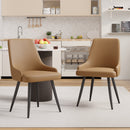 Upholstered Dining Chairs Set of 2 — PU Leather with Thick Cushion, Contemporary Reclining Design
