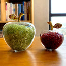 GobekUsa Glaze Crystal Apple Paperweight Figurine Collection for Home Office Decor
