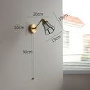 GobekUsa Green Glass LED Wall Lights with Pull Chain Switch, Copper Finish