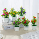 GobekUsa Artificial Flowers Bonsai Vase Mini Potted Home Decor Wedding DIY Flowerpot