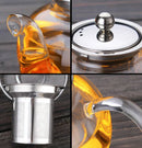 GobekUsa Glass Teapot Set with Stainless Steel Strainer - Heat Resistant Pot for Tea and Coffee
