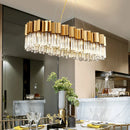 GobekUsa Golden Stainless Steel Crystal Chandelier for Elegant Foyer Lighting