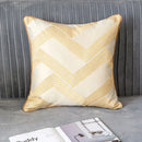GobekUsa Gold Geometry Cut Velvet Embroidered Lumbar Pillow Cover Chic Style 35x50cm