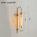 GobekUsa E27 Glass Wall Light in Smoke Gray Amber Milky White Green for Bedroom Living Room