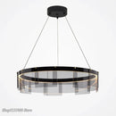 GobekUsa LED Glass Ring Pendant Lights: Modern Iron Art Hanging Lamps for Home Décor