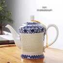 GobekUsa Blue White Porcelain Tea Set Kungfu Teaware Green Puer Tea Cup Pot Teatime Set