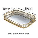 GobekUsa Elegant Gold Mirror Glass Storage Tray for Jewelry and Small Items