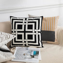 GobekUsa Geometric Embroidery Cushion Cover 45x45cm Black Grey Soft Cozy for Home Decor