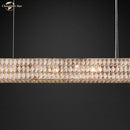 GobekUsa Crystal LED Linear Chandelier for Kitchen Island Dining Room