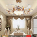 GobekUsa Golden Retro Ceiling Fan Light with Remote Control and 8 Lights