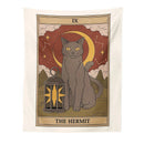 GobekUsa Cat Divination Tarot Card Tapestry Moon Phase Wall Hanging Décor