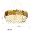 GobekUsa Art Deco Crystal LED Chandelier - 4 Tier Gold Silver Designer Lighting
