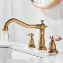 GobekUsa Gold Brass Widespread Bathroom Faucet - Antique Sink Faucets 3 Hole