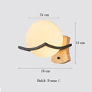 GobekUsa Japanese Moon Wood Wall Lamp - Minimalist Design - LED Sconce Lights